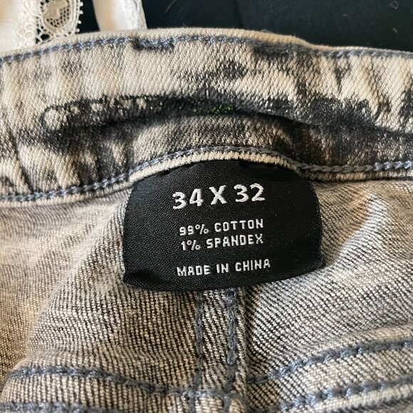 Create 2MRW Denim Paint Straight Leg Jeans Men's Size 34X32 Gray Distressed - Picture 7 of 12